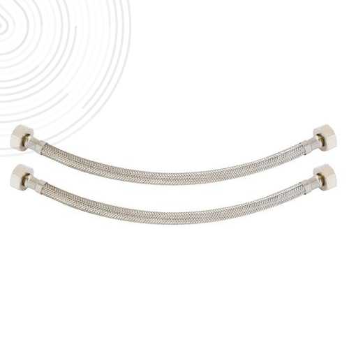 Lot de 2 flexibles sanitaires - Raccord 2 écrous tournants 1/2" - L = 300mm DN8